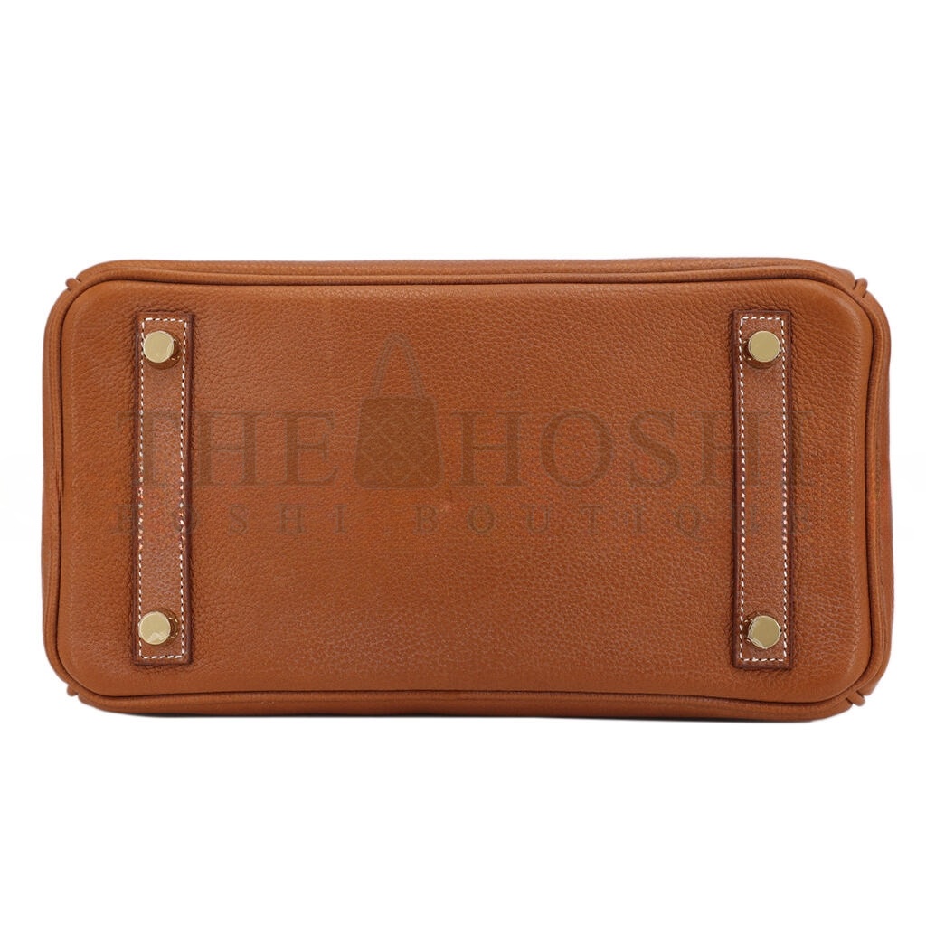 H**me5 BIRKIN 25 SADDLE LEATHER GOLDEN BROWN GOLD BUCKLE BAG 9012863189 (25*20*13cm) Master Quality